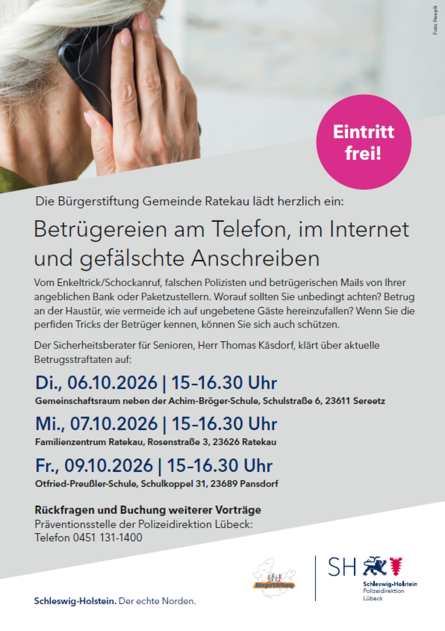 Plakat Beratungstermine Betrug 2026